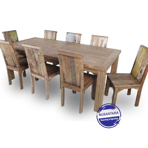 RECYCLED TEAK DINING TABLE 8 SEATERS